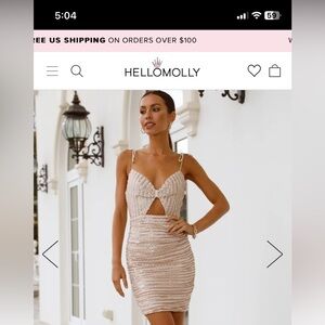 Hello molly gold glittery dress